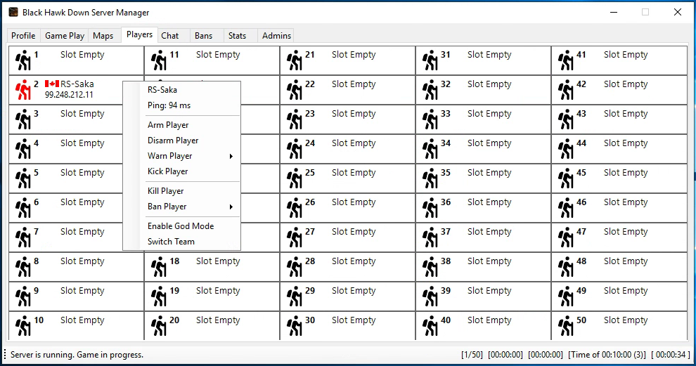 Players Tab